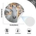 thumbnail image 2 of Ryvnso Horse in Winter Round Plate Mats Dining Table Placemat Set of 4 for Holiday Decoration, 2 of 7