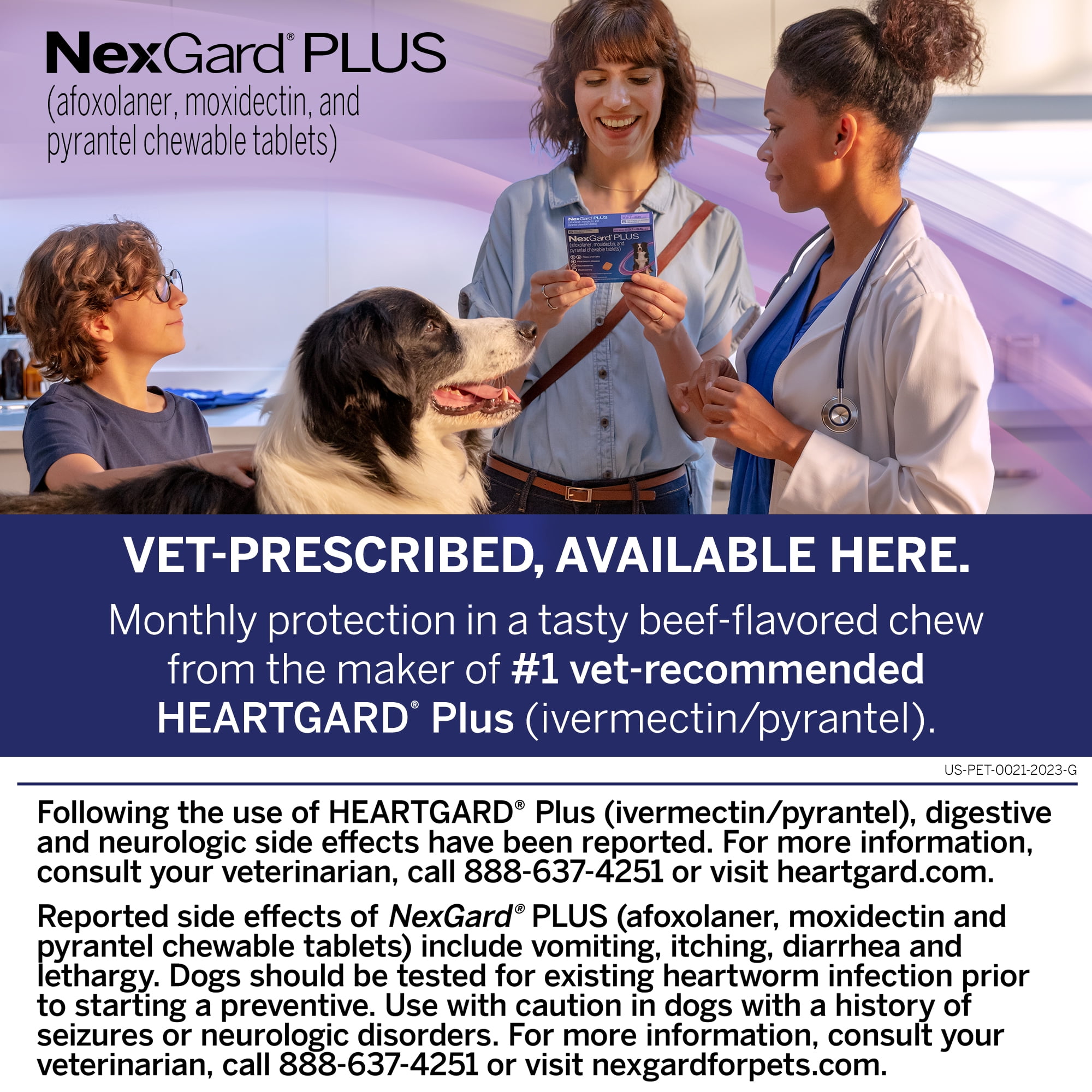 NexGard Plus Flea, Tick & Heartworm Chewable for Dogs 8.1-17 lbs, Beef Flavor, Green Box