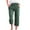Army Green, variant on snilers Capri Pants for Women Casual Summer Drawstring Elastic High Waist Linen Pant Straight Wide Leg Cropped Trouser Plus Size