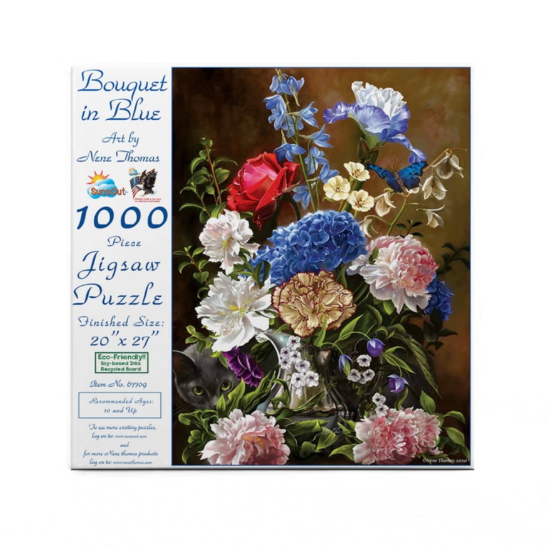 SUNSOUT INC - Bouquet in Blue - 1000 pc Jigsaw Puzzle by Artist