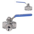 thumbnail image 5 of 3 Way Ball Valve 1in 304 Stainless Steel Female T Type Manual Drive for Water Oil Gas, 5 of 5