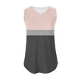 thumbnail image 4 of Mrat Cropped Tank Tops Womens Tank Tops V-Neck Basic Casual Flowy Summer Sleeveless T-Shirt Womens Tank Tops S-152 Pink-A L, 4 of 5