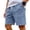 Blue #007, variant on Men's Waffle Knit Casual Shorts Drawstring Elastic Waist Shorts with Side Pockets, L