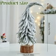 thumbnail image 2 of BNNG Snow Tabletop Christmas Trees, Snow Flocked Mini Tabletop Pine Trees with Wooden Base,Artificial Desk Christmas Trees for Xmas Holiday Home Party Table Decorations, 2 of 4