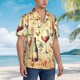 thumbnail image 3 of Fotbe Wine Camisa Hawaiana para Hombre Unisex – Camisa Casual de Verano con Botones de Manga Corta de Algodón y Lino,3X-Large, 3 of 7