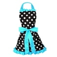 thumbnail image 1 of GROWTH TANK Tablier Ajustable pour la Maison Cuisine, Tabliers en Coton pour Femmes Nœud Papillon Bleu, 1 of 7