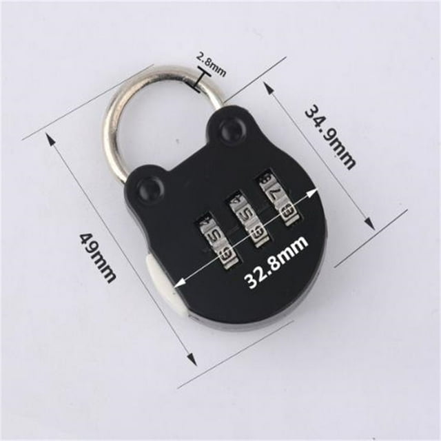 1PC TSA Customs Colorful Code Lock For Travel Luggage Password Changeable Lock Contrast Color Design Padlock Cabinet Locker 2# black