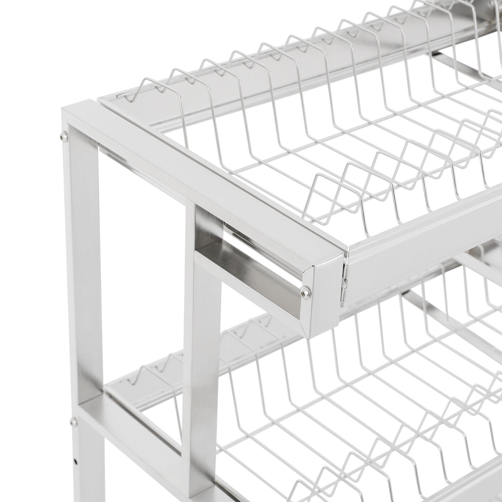 2-Tier Dish Drying Rack Over Sink Dish Drying Rack, Stainless Steel Expandable Over Kitchen Sink