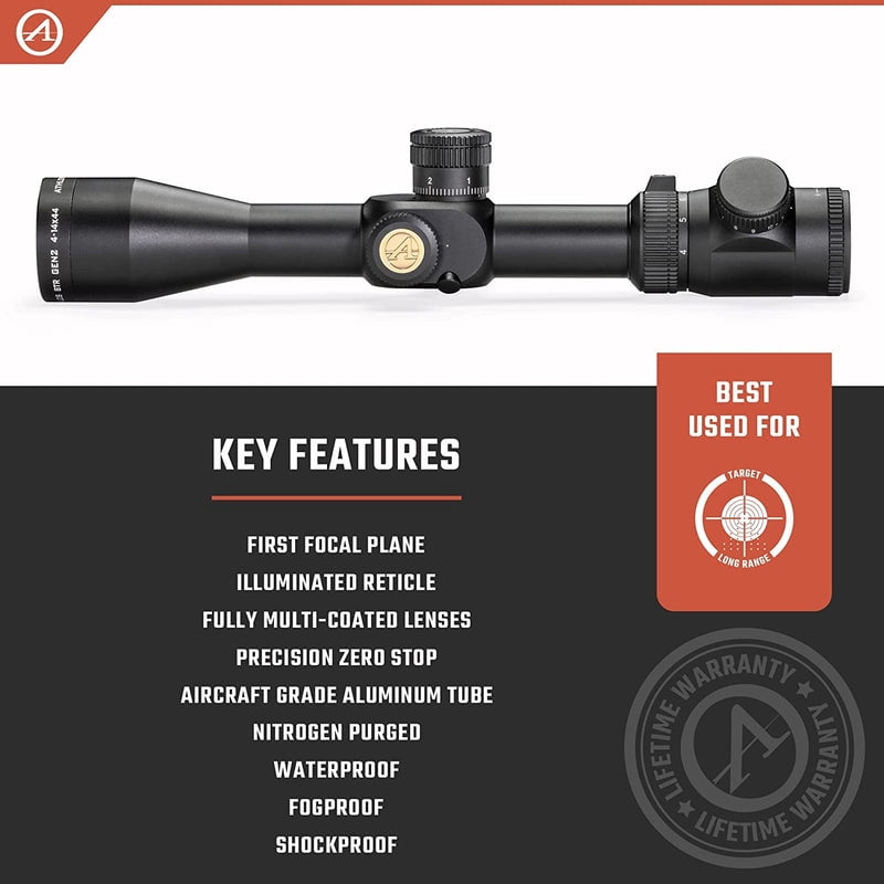 Athlon Talos BTR GEN2 4-14x44mm Riflescope FFP APLR2 FFP Illuminated MIL Reticle - 215029