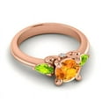 thumbnail image 3 of 2.50 Carat Round Cut Citrine & Peridot Gemstone New Three Stone Wedding Ring for her Solid 18K Rose Gold Size 7 by Diamond-Capitals, 3 of 8