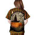thumbnail image 3 of Blusa de manga corta con cuello en V para mujer, uniforme de trabajo, Halloween, con bolsillos Pompotops hkajfhjk472165, 3 of 6