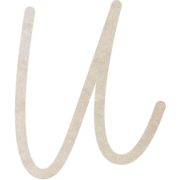 Cheap Blank MDF Letters, 3'' Tall Baleno Font U, Wall Hanging