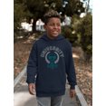thumbnail image 2 of University of Life - Dark Emoji College Style Graphic Youth's Hoodie, 2 of 4