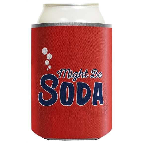 ThisWear Funny Beer Coolie Might Be Soda Funny Drinking Gag Gift 2 Pack Can Coolie Drink Coolers Coolies Red