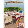thumbnail image 4 of Outdoor Tablecloth with Umbrella Hole and Zipper, Red Valentine's Day Rectangle Table Cloth 52x70 Inch Waterproof Tablecloth, Love Heart Roses Plaid Romantic Rustic Picnic Table Cover for Patio, 4 of 7