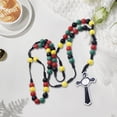 thumbnail image 6 of YIGSECU Multicolored Beads Rosary Chain with Christians Crosses Pendant Braided Rope Necklace Fashion Accessory for Believers, 6 of 8