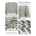 thumbnail image 4 of MOYIKO Striped T Shirts for Women 3/4 Length Sleeve Crewneck Casual Loose Fit Tees Summer Tops, 4 of 7