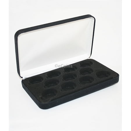 - Black Felt COIN DISPLAY GIFT METAL PLUSH BOX holds 11-Quarter or Presidential $1