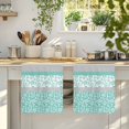 thumbnail image 4 of Turquoise Floral Kitchen Towels Set of 4, Botanical Blossom Motif Boho Grey Stripes Absorbent Dish Towels for Kitchen, Microfiber Hand Towel, Quick Drying Tea Towel for Cleaning Decorative Dishcloths, 4 of 7