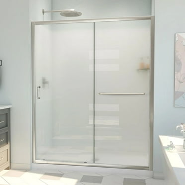 DreamLine Infinity-Z 32 in. D x 60 in. W x 78 3/4 in. H Sliding Shower Door Base and Wall Kit