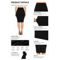 thumbnail image 4 of Women's High Waist Pencil Skirt, Comfortable Stretchy Solid Knee Length Skirt Black 2XL, 4 of 4