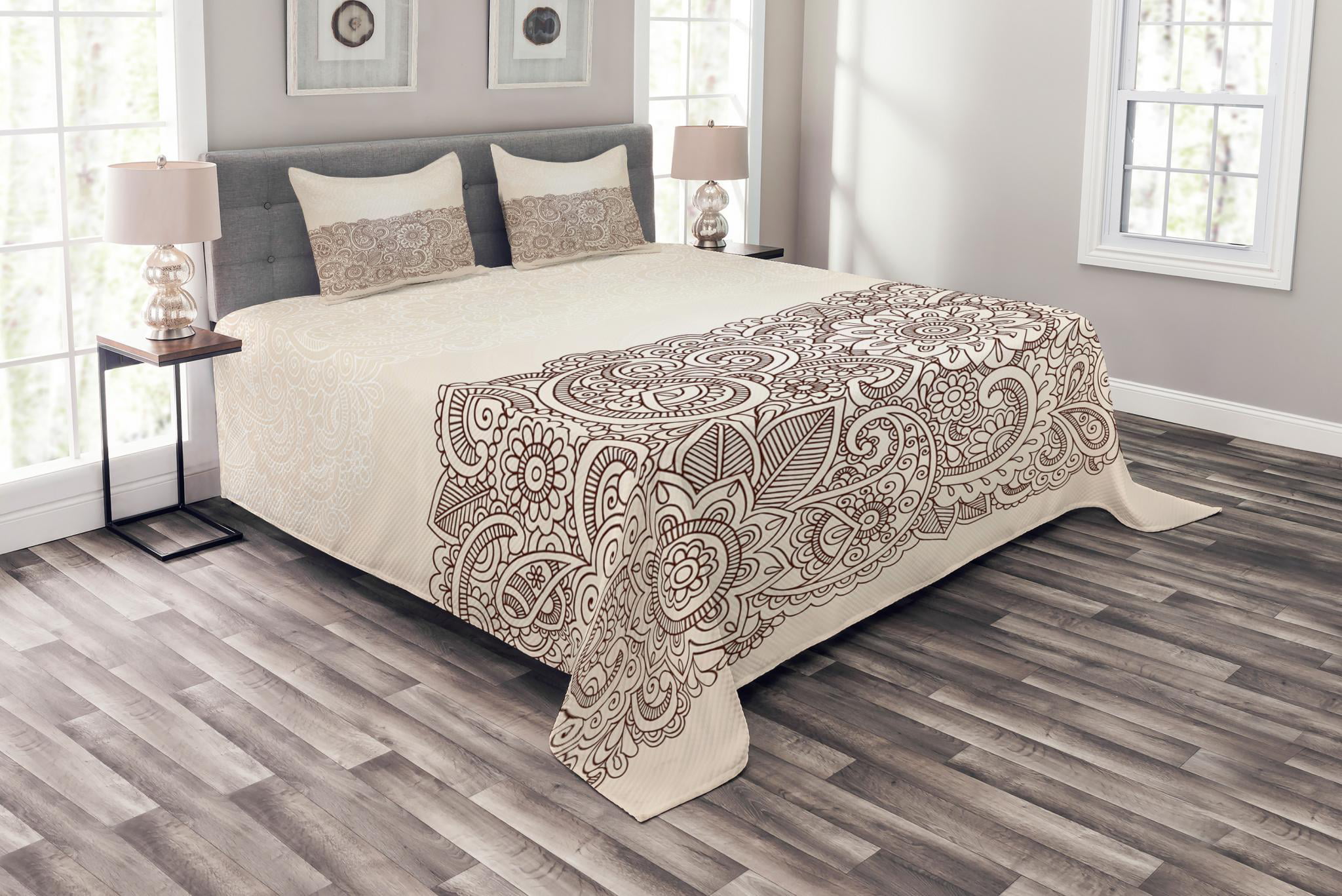 Details about   3 Piece Queen King Quilt Set Paisley Printed Bedspread Coverlets Bedding Set 