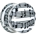 thumbnail image 2 of Body Candy Womens 2Pc White Acrylic Sheet Music Notes Double Flare Tunnel Plug Ear Plug Gauges Set of 2, 2 of 4
