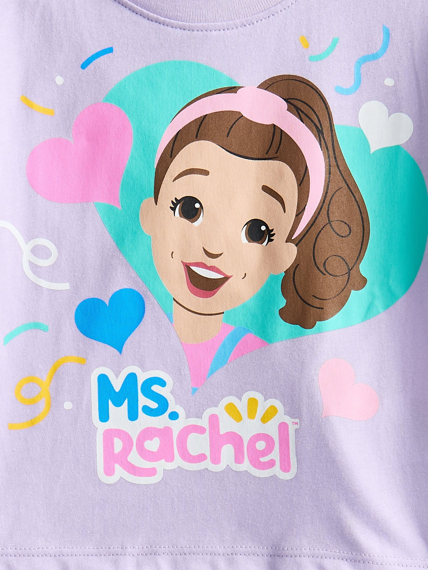 Ms. Rachel Baby Girls Graphic Tee and Bike Shorts Set, 2 Piece, Sizes 0/3M-24M