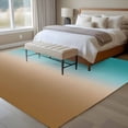 thumbnail image 4 of Teal Brown Ombre Area Rug 5x7 FT, Non Slip Bedroom Throw Carpet, Turquoise Gradient Modern Abstract Art Washable Soft Floor Carpet Non-Shedding Rug for Dining Room Bedside Classroom Desk, 4 of 9