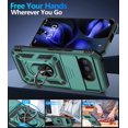 thumbnail image 3 of for Google Pixel 9A Case with Screen Protector & Slide Camera Lens Cover,Built-in 360°Rotate Magnetic Ring Stand Shockproof Protective Phone Case for Google Pixel 9A Case (Green), 3 of 16