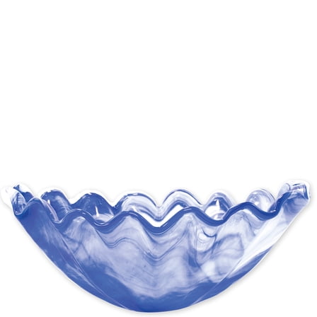 Vietri Onda Glass Cobalt Centerpiece, Mouthblown Glassware