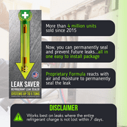 LEAK SAVER Direct Inject AC Leak Sealer 6PK for Most HVAC Systems Up to 5 Tons