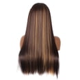 thumbnail image 4 of human hair wigs for women 150% Long Straight Brown Natural 27 Density Headband for Black Headband Inches Wig Wig Synthetic Wig Dark Brown Heat Look Adult Female Costume Wigs Toupees, Black, 4 of 9