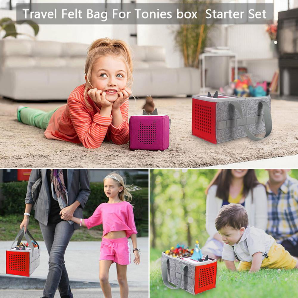 Carrying Case for Toniebox Starter Set Storage Bag for Tonies Starter Music Soundbox Large Felt Cloth Portable Bag for Picnic Party Travel Carrying Bag with Handle for Toniebox & Accessories 
