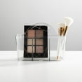 thumbnail image 3 of mDesign Small Plastic Divided Cosmetic Storage Organizer Caddy, 2 Pack - Clear, 3 of 9