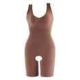 thumbnail image 1 of Mono moldeador de talla grande Body que adelgaza el abdomen Traje moldeador de cuerpo Pantalones con frunces en el pecho y frunces abiertos, 1 of 5