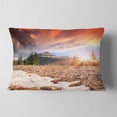 thumbnail image 2 of Designart Blooming Crocuses in Mountains - Landscape Photography Throw Pillow - 12x20, 2 of 5