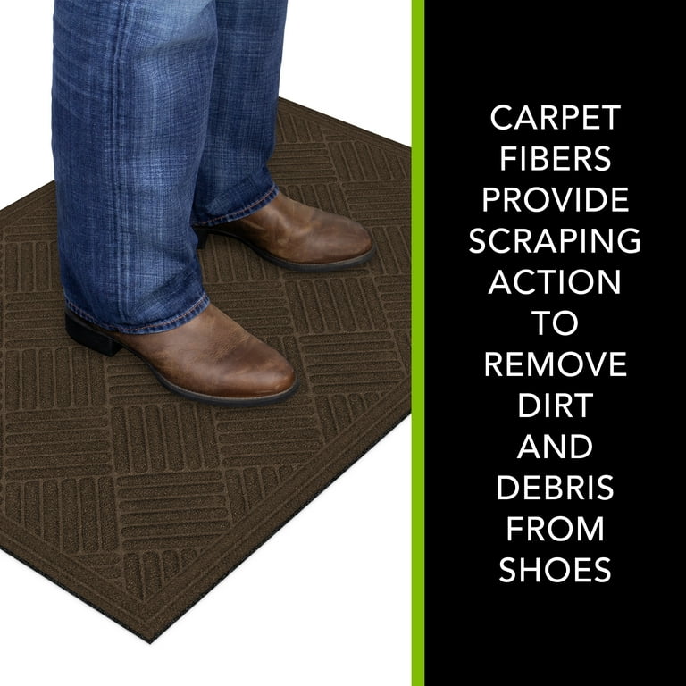 Mainstays Textures Crosshatch Polyester and Rubber Backed Doormat