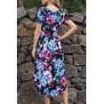 thumbnail image 3 of CALIPESSA Women's Summer Floral Print Maternity Empire Waist Loose Swing Pregnancy Casual Midi Dress, 3 of 5