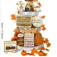 thumbnail image 2 of 16 Pcs Fall Tiered Tray Decor, Pumpkin Maple Leaf Truck Wooden Signs, Farmhouse Tabletop Decoration for Full Thanksgiving Party Supplies, 2 of 4
