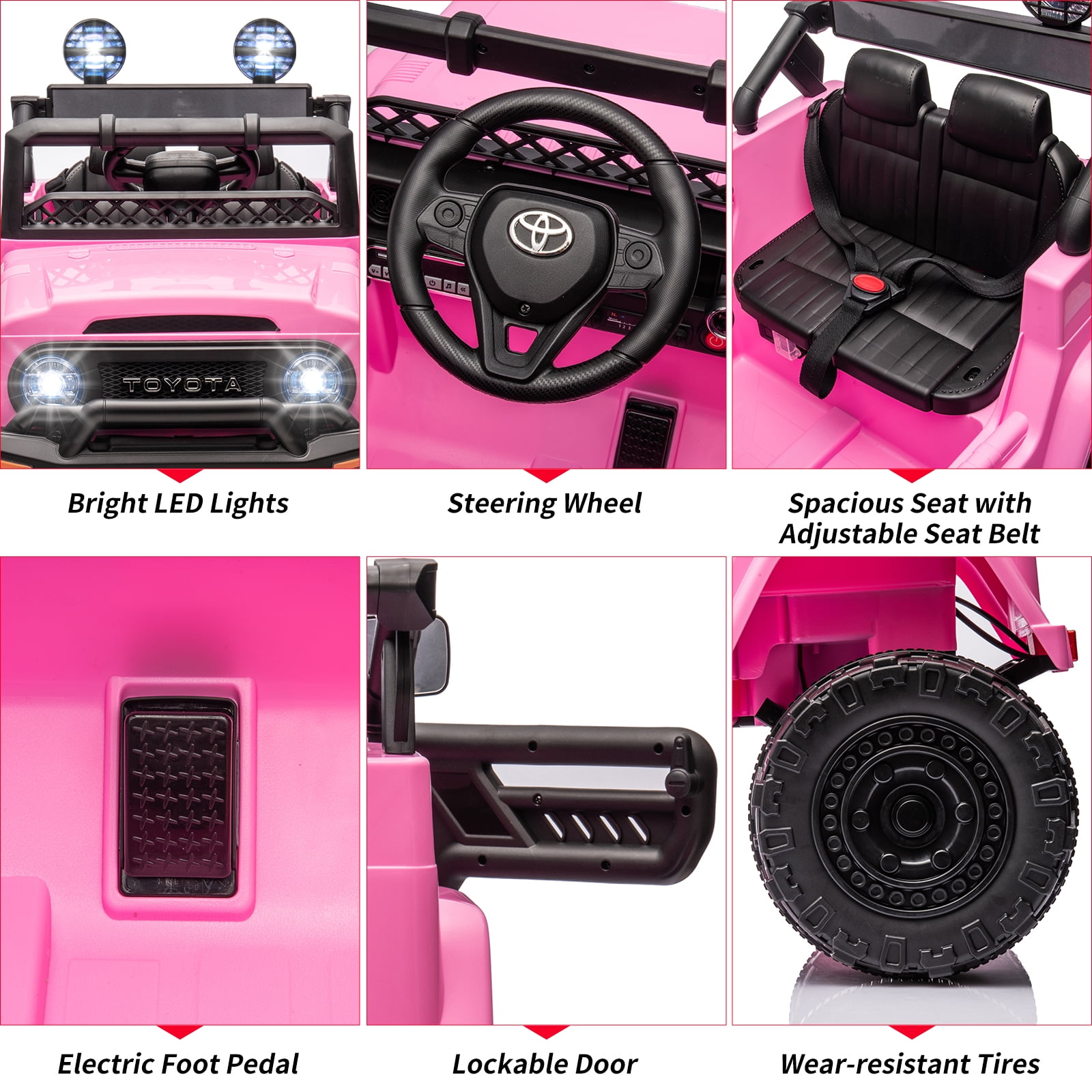 12V Ride on Truck Car, 7AH Licensed Toyota Ride on Car, Battery Powered Kids Car, EVA Tires, Ride On Toy for Kids
