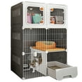 thumbnail image 2 of Lotpreco Integrated Cat House Hammock Cat Crate Indoor Catio Indoor Pet Cat House (Grey), 2 of 9