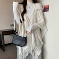 thumbnail image 2 of MEICHEN Shawl Wraps for Women, Ladies' Hooded Cape with Fringed Crochet Poncho Knitting Patterns for Women, Fall Winter Fashion Accessories, 2 of 8