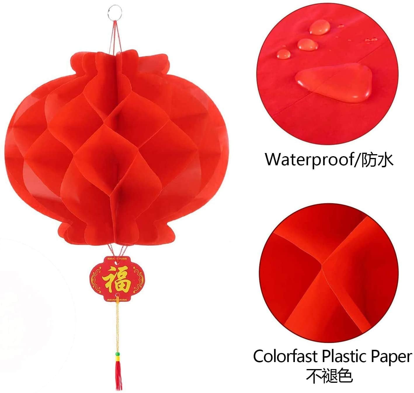 67PCS Chinese New Year Decoration, 2024 Lunar New Year Decor Red Paper  Lanterns