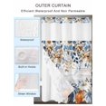 thumbnail image 2 of No Hook Cloth Fabric Shower Curtain with Snap in Liner, Blue Pumpkin Fall Waterproof Shower Curtains Set with See Through Top Window, Thanksgiving Eucalyptus Leaves Gray Wooden Bath Curtains 36"x72", 2 of 6