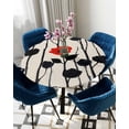 thumbnail image 5 of nqOlkjepod Red Flowers Round Tablecloth, Fitted Table Cover with Elastic for 55"-60" Round Tables, Spring Botanical Flowers Branch Farmhouse Table Cloth Outdoor Dinning Party Waterproof Tablecloths, 5 of 6