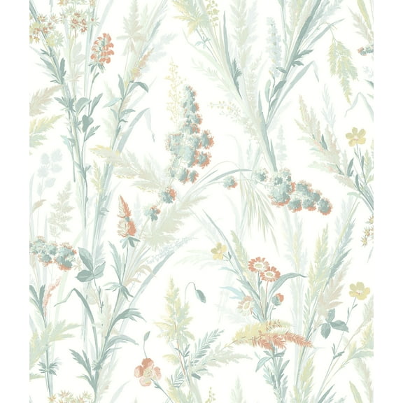 Chesapeake Hillaire Teal Meadow Wallpaper