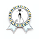 thumbnail image 1 of Elegante gato negro amante animal Art silueta Insignia broche Medalla ganadora, 1 of 3