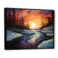 thumbnail image 2 of Designart "Aurora Borealis Aurora Euphony VIII" Landscapes Floater Framed Wall Decor, 2 of 7
