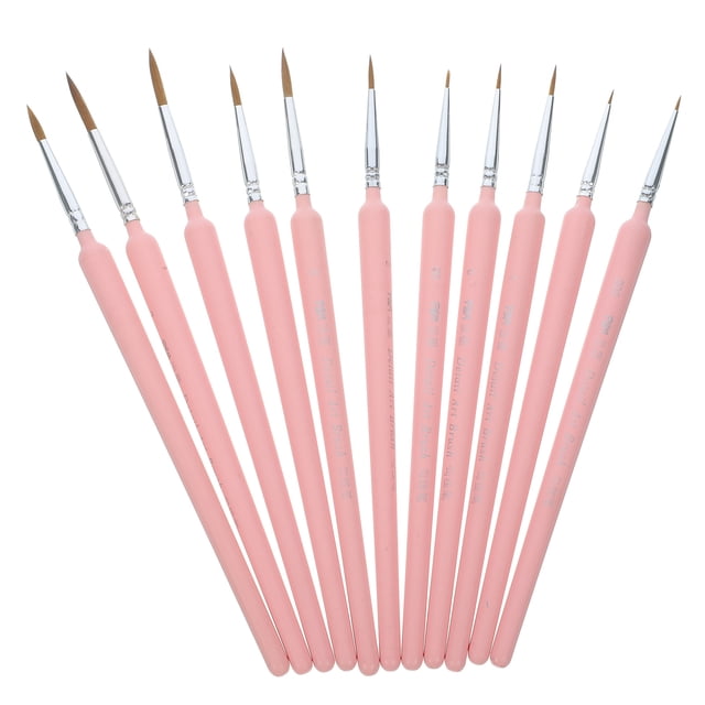 MOVTOTOP 11Pcs Professional Design Iron Soft Fur Paint Brushes for Beginners and Professionals Drawing and Painting